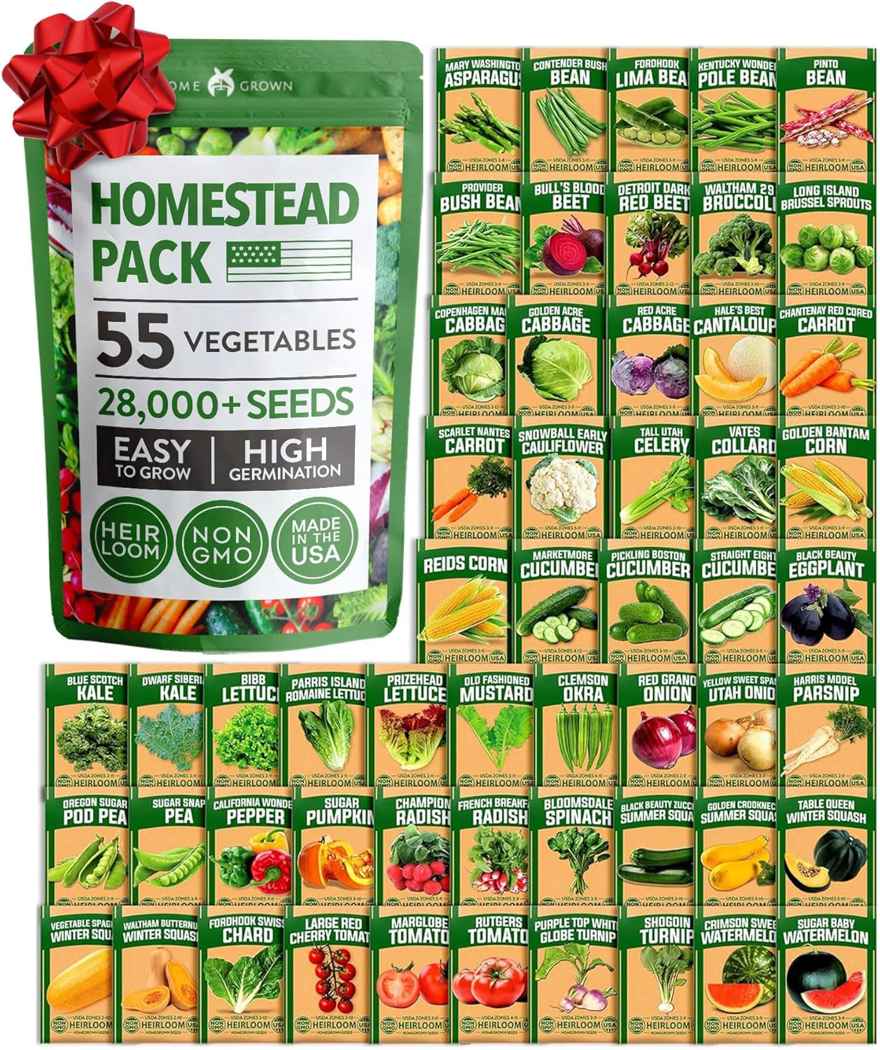 55 Variety Survival Seed Vault 