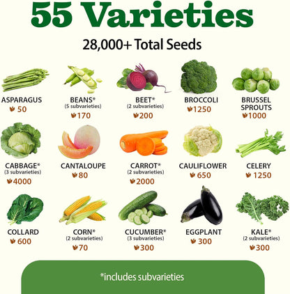 55 Variety Survival Seed Vault 