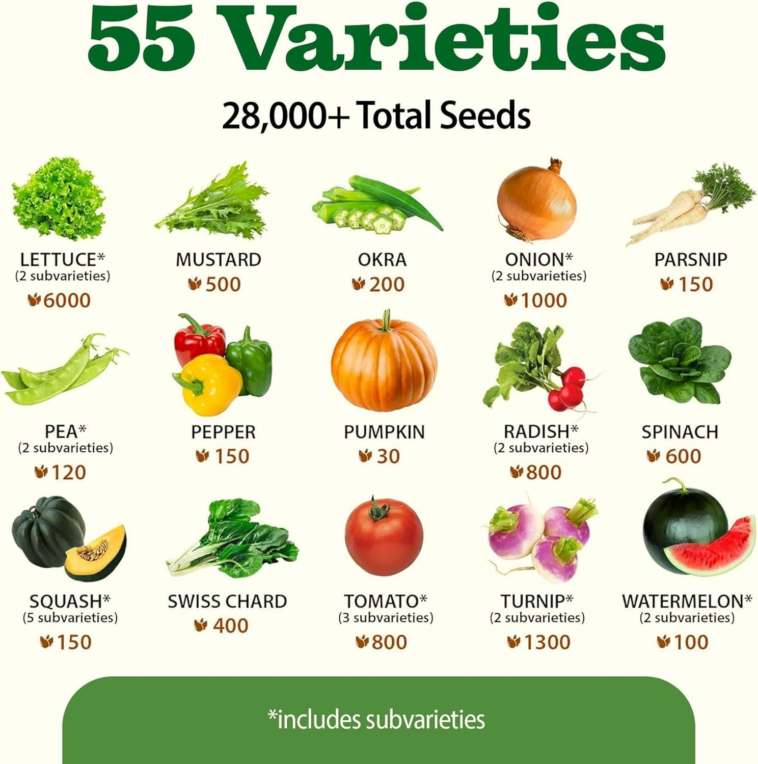 55 Variety Survival Seed Vault 